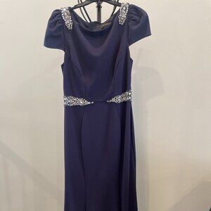 Cachet Navy Embellished Wedding Guest Gown